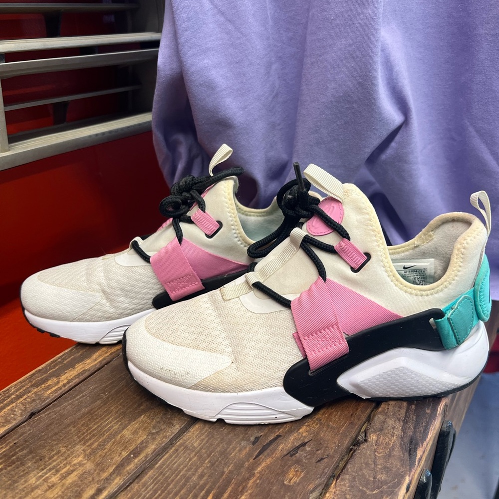 Nike  Slip-On Sneakers with Pink & Teal Accents